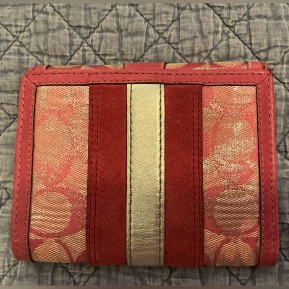 COACH 2005 Rare Vintage Pink & Silver Tie Dye Metallic Tote & Wallet Set Y2K - Picture 9 of 16